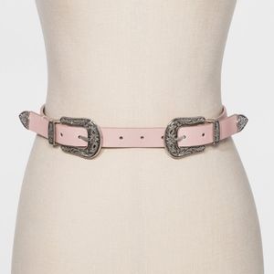 Wild fable double buckle western belt pink